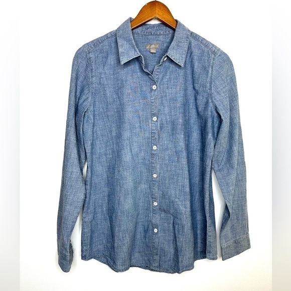 J Jill chambray button down tunic top - Picture 1 of 4